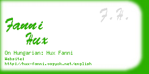 fanni hux business card